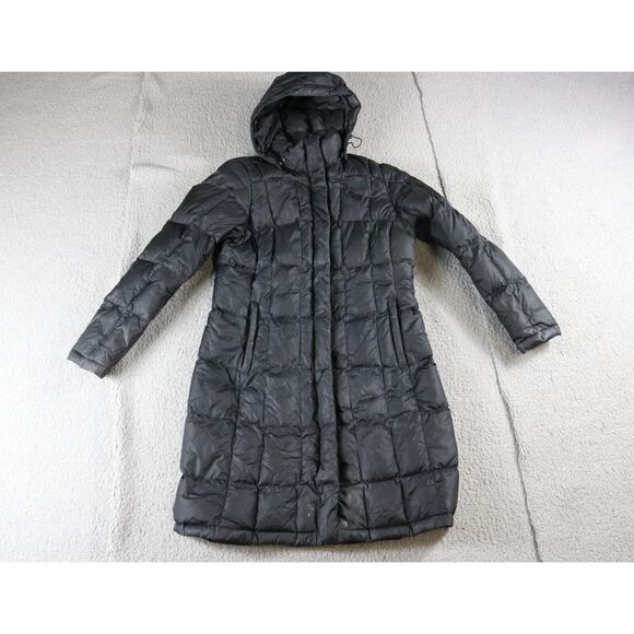 The North Face Puffer Womens M Black Metropolis Down 550 Hooded Long Coat - Picture 1 of 11